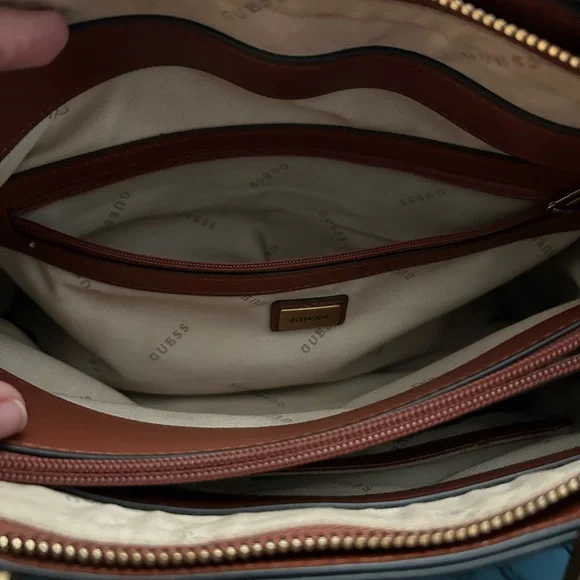 Guess Quilted Tan Satchel - Picture 5 of 9